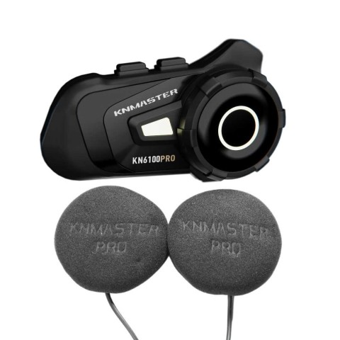 (knmaster) Kn6100 Pro Motosiklet Kask İnterkom Bluetooth Intercom Kulaklık Seti-siyah