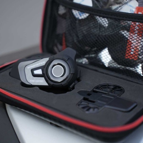 (knmaster) Kn6100 Pro Motosiklet Kask (interkom) Seti-karbon Siyah