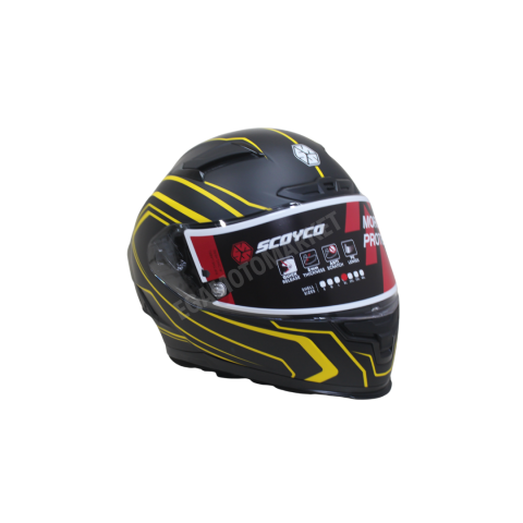 M-871 Flash Full Face Kask – Güneş Vizörlü, Dot-ce Onaylı, Siyah