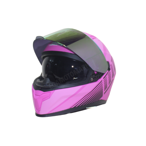 M-910 Lady Fuchsia Full Face Kadın Kask – Güneş Vizörlü, Dot-ce