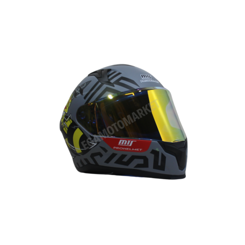 M-910 Mat Grayy Full Face Kask – Fiber Kabuk, Güneş Vizörlü, Dot-ce