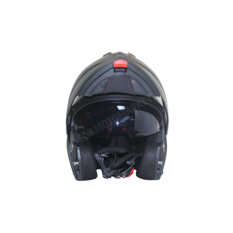 Mts Helmet M-966 Mat Black Çene Açılır Kask – Güneş Vizörlü, Ce