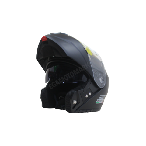 Mts Helmet M-966 Mat Black Çene Açılır Kask – Güneş Vizörlü, Ce