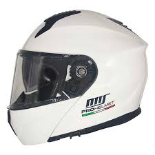 Mt Helmet M-966 White Çene Açılır Kask – Güneş Vizörlü, Ce