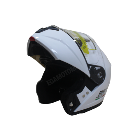 Mts Helmet M-966 White Çene Açılır Kask – Güneş Vizörlü, Ce