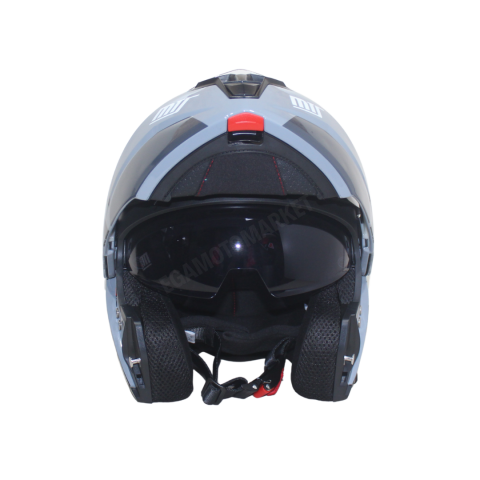 Mt Pro Helmet Nardo Gray M-966 Wx10 Çene Açılır Kask – Güneş Vizörlü, Ce