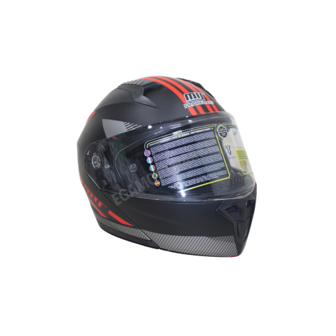 Mt Helmet M-966 Wx20 Red Çene Açılır Kask – Siyah Kırmızı Güneş Vizörlü, Ce