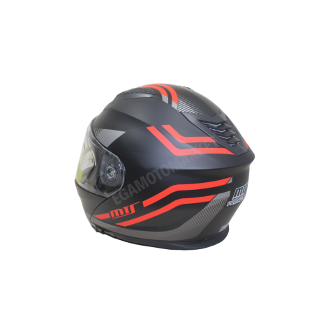 Mt Helmet M-966 Wx20 Red Çene Açılır Kask – Siyah Kırmızı Güneş Vizörlü, Ce