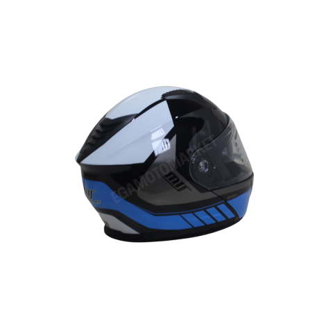 Mt Helmet M-966 Wx91 Çene Açılır Kask Black Blue – Siyah Mavi Güneş Vizörlü, Ce , Abs