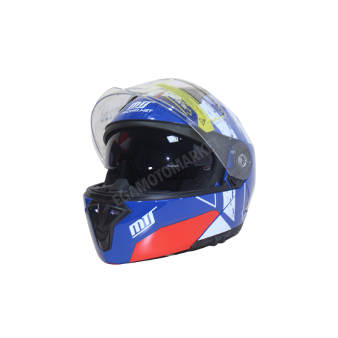 Mts Prohelmet M-966-sy76 Çene Açılır Kask – Mavi, Güneş Vizörlü, Ce