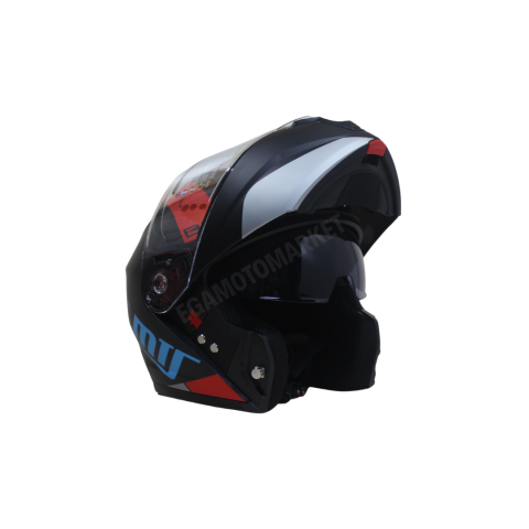 Mts Helmet M-966 Wx89 Çene Açılır Kask Matt Black – Güneş Vizörlü, Ce