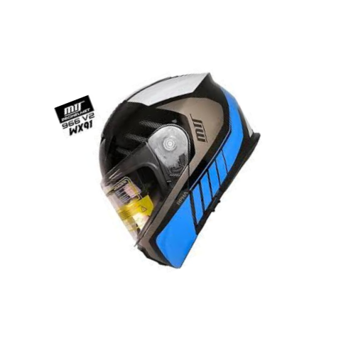 Mts Helmet M-966 Wx91 Çene Açılır Kask Black Blue – Siyah Mavi Güneş Vizörlü, Ce , Abs