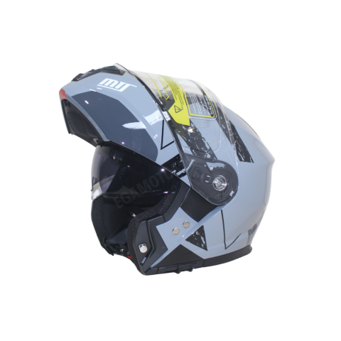 Mts Pro Helmet Nardo Gray M-966 Wx10 Çene Açılır Kask – Güneş Vizörlü, Ce