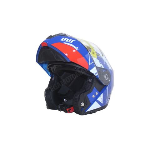 Mts Prohelmet M-966-sy76 Çene Açılır Kask – Mavi, Güneş Vizörlü, Ce