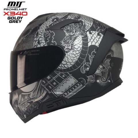 Mts X340 (gold Grey) Thunder Motosiklet Kaskı Spoiler Mod Güneş Vizörlü Full Face Kask