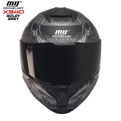 Mts X340 (gold Grey) Thunder Motosiklet Kaskı Spoiler Mod Güneş Vizörlü Full Face Kask