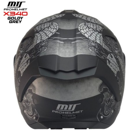 Mts X340 (gold Grey) Thunder Motosiklet Kaskı Spoiler Mod Güneş Vizörlü Full Face Kask