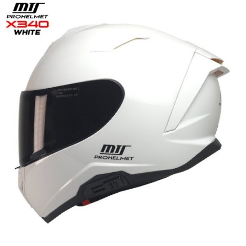 Mts X340 (white) Thunder Motosiklet Kaskı Spoiler Mod Güneş Vizörlü Full Face Kask Beyaz