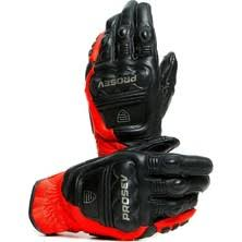 Prosev Gl60 Deri Dorkoduro Kumaş Titanyum Koruma Eldiven Black-red (siyah,kırmızı)