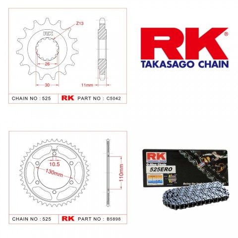 (rk) Yamaha Tracer 700 Zincir Ve Dişli Seti O-ringli (2016-2019)