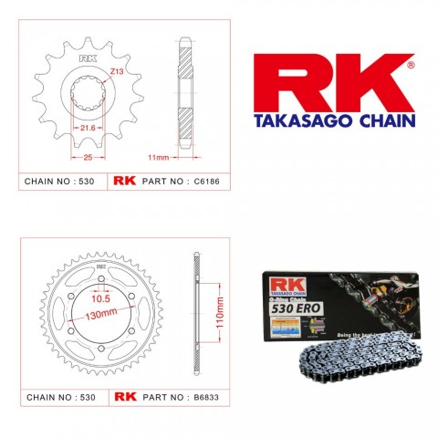 (rk) Yamaha Yzf R6s Zincir Ve Dişli Seti O-ringli (2003-2005)