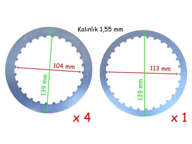 Rks R 250 Debriyaj Balata Sacı Seti 4+1