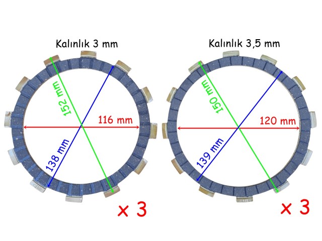 Rks R 250 Debriyaj Balata Seti 3+3