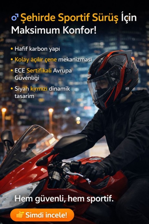 Scoyco Fire Full Face Kask | Güneş Vizörlü | Dot & Ce Onaylı