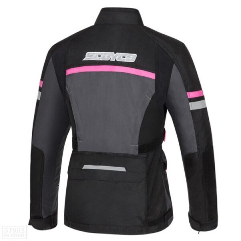 Scoyco Jk122k Bayan Motosiklet Montu 4 Mevsim Oxford 600-d Dayanıklı Kumaş Motorcu Mont Black