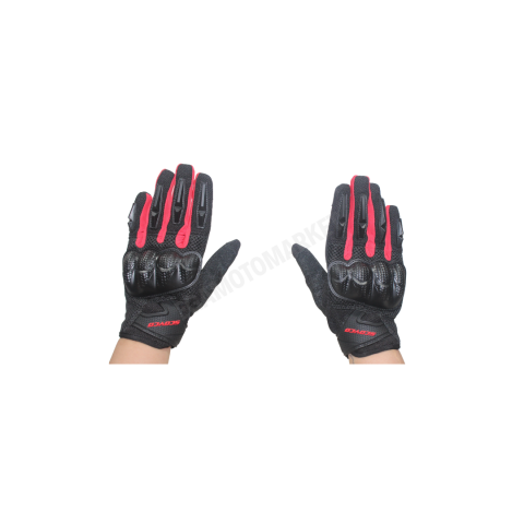 Scoyco Mc58 Motosiklet Eldiveni Red – Kırmızı Neopren, Full Koruma, Dokunmatik, Spor Kesim