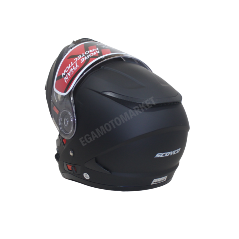 Scoyco Night Ff-868 Çene Açılır Kask Mat Siyah – Güneş Vizörlü, Dot-ce