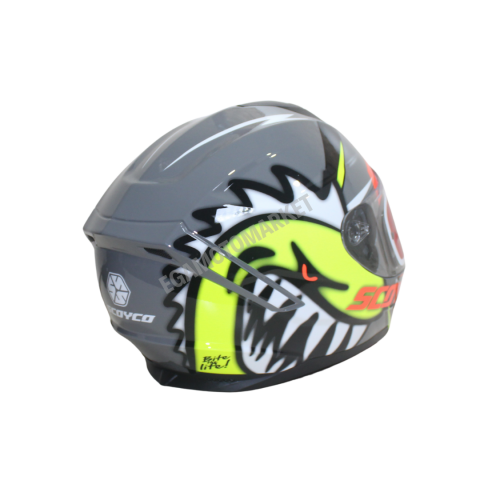 Scoyco Shark Full Face Kask – Güneş Vizörlü Dot-ce