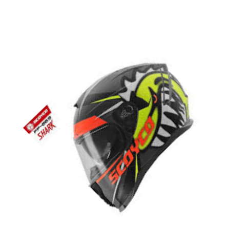 Scoyco Shark Full Face Kask – Güneş Vizörlü Dot-ce