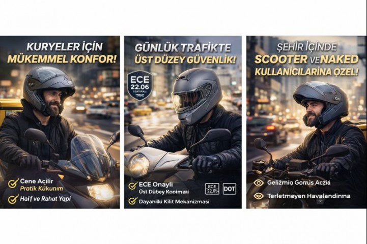 Şehir İçi Kullanım İçin Konforlu Modüler Kask Jk Mat Gri