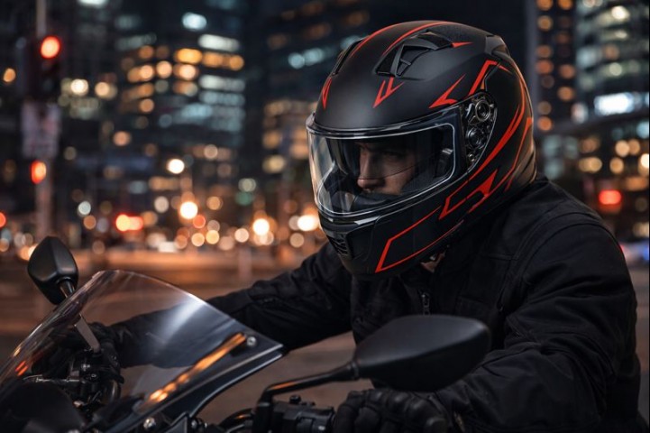 Şehir İçi Kullanım İçin Konforlu Modüler Kask Jk Mat Siyah,kırmızı