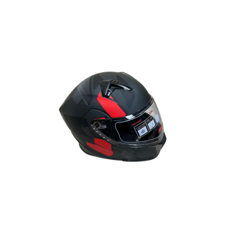 Şehir İçi Kullanım İçin Konforlu Modüler Kask Jk Parlak Siyah, Kırmızı 1