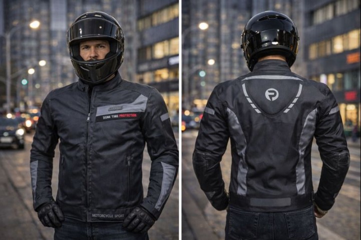 Snl 5305 Gray 4 Mevsim Kısa Motosiklet Montu – Siyah,gri Ce Koruma, Su Geçirmez, Reflektörlü