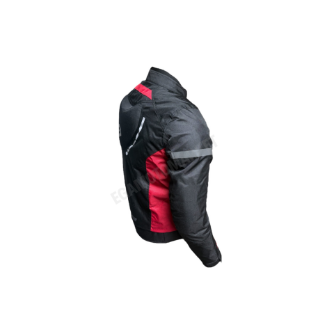 Snl 5305 Red 4 Mevsim Kısa Motosiklet Montu – Siyah,kırmızı Ce Koruma, Su Geçirmez, Reflektörlü