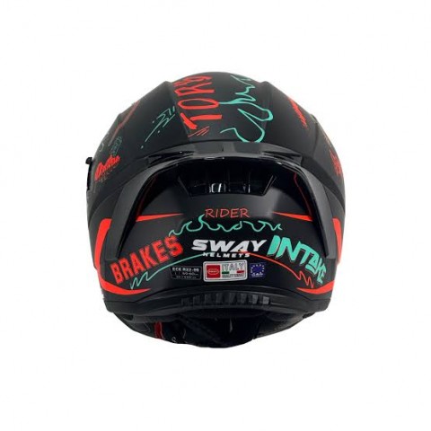 Sway 869 Drıft Full Face Kask Black Red
