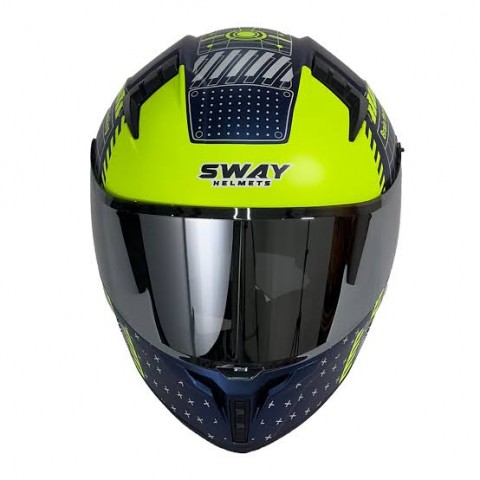 Sway 869 Pro Kask Blue Yellow Full Face Kask