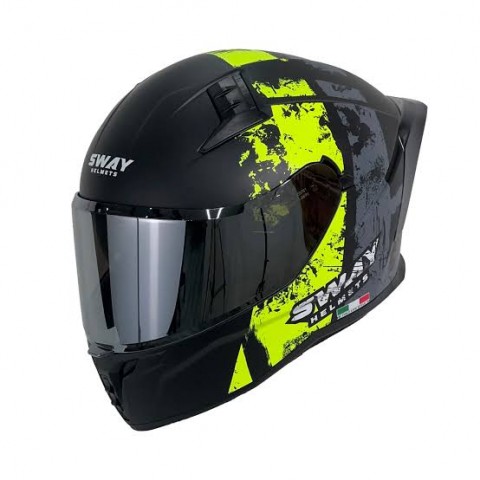 Sway 869 Snatch Kask Black Yellow Full Face Kask