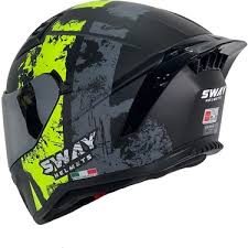 Sway 869 Snatch Kask Black Yellow Full Face Kask