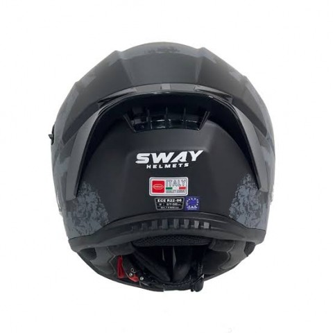 Sway 869 Snatch Kask Black Yellow Full Face Kask