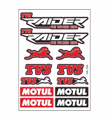 Tvs Raider 125 Tek Paket Çoklu Etiket Sticker Seti A4