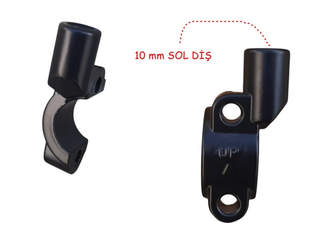 Universal Gidon Ayna Bağlantı Kelepçesi (yarım Şaşı) 10mm Ters Diş