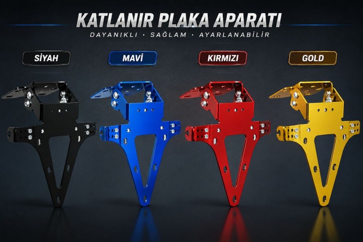 (universal) Motosiklet Sinyal Bağlantılı Katlanır Plakalık (renkli) Siyah,mavi,kırmızı,sarı