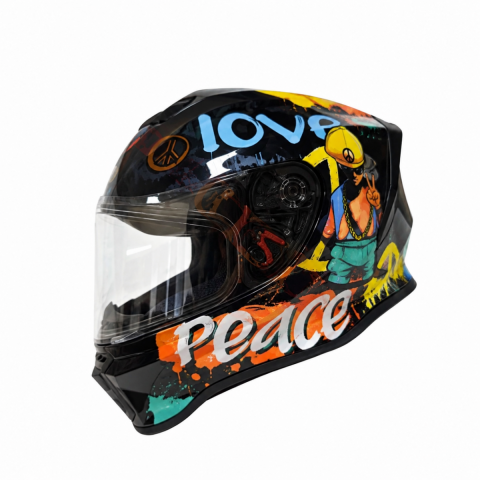 Vrt - Kapalı Çocuk Kaskı (full Face) Love Peace Duck (m)