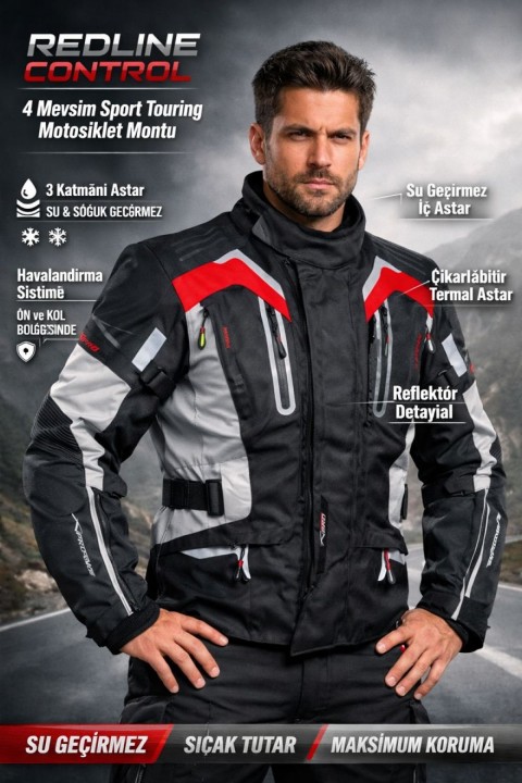 Windtech Bay / Bayan 4 Mevsim Enduro Mont Gri (4 Mevsim Kontrol – Tek Mont, Her Koşul)