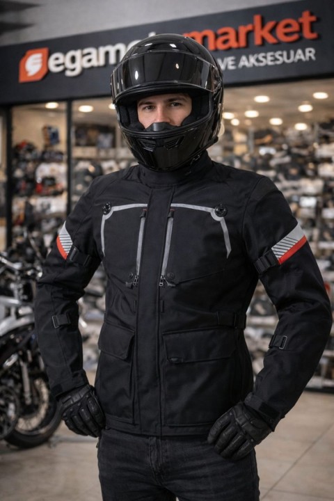 Windtech Bay / Bayan 4 Mevsim Enduro Mont Siyah (4 Mevsim Kontrol – Tek Mont, Her Koşul)