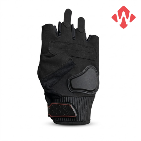 Windtech Carbon Shield Yarım Parmak Eldiven-kırmızı